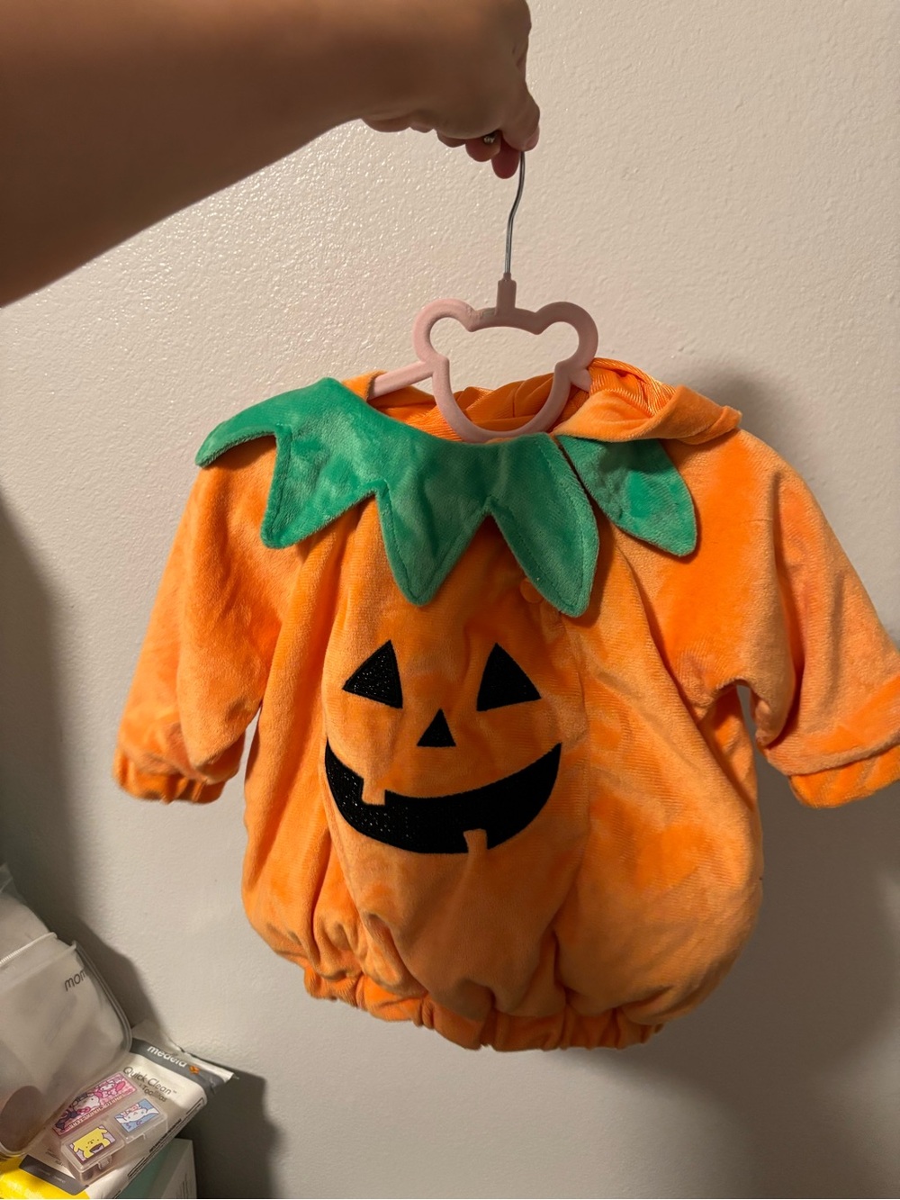 Target Orange Pumpkin Plush Costume with Green Leaf Collar